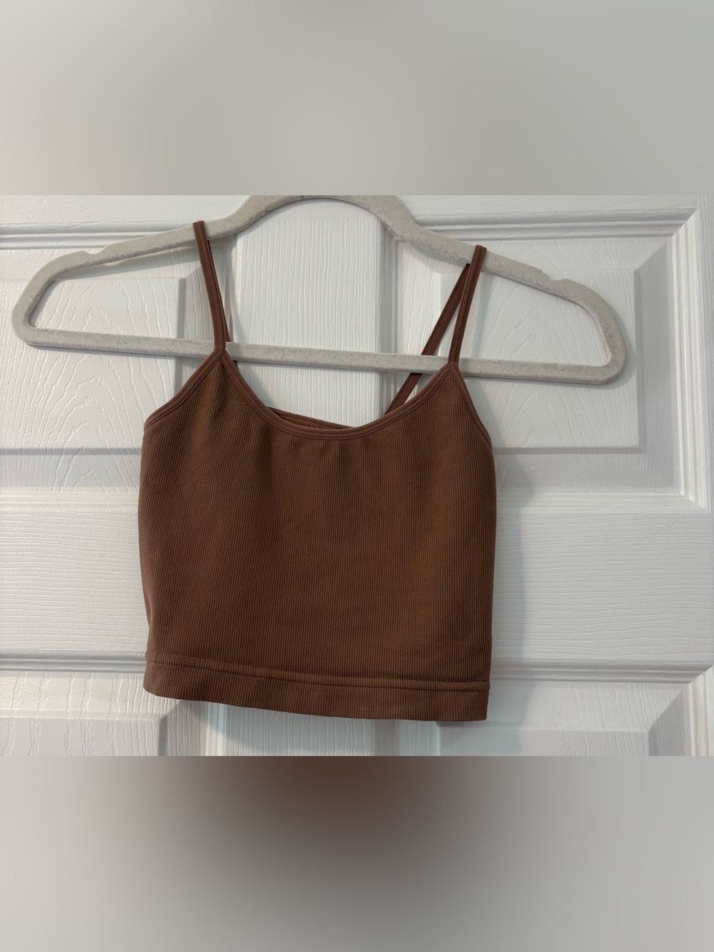 Garage Brown Ribbed Cropped Camisole
